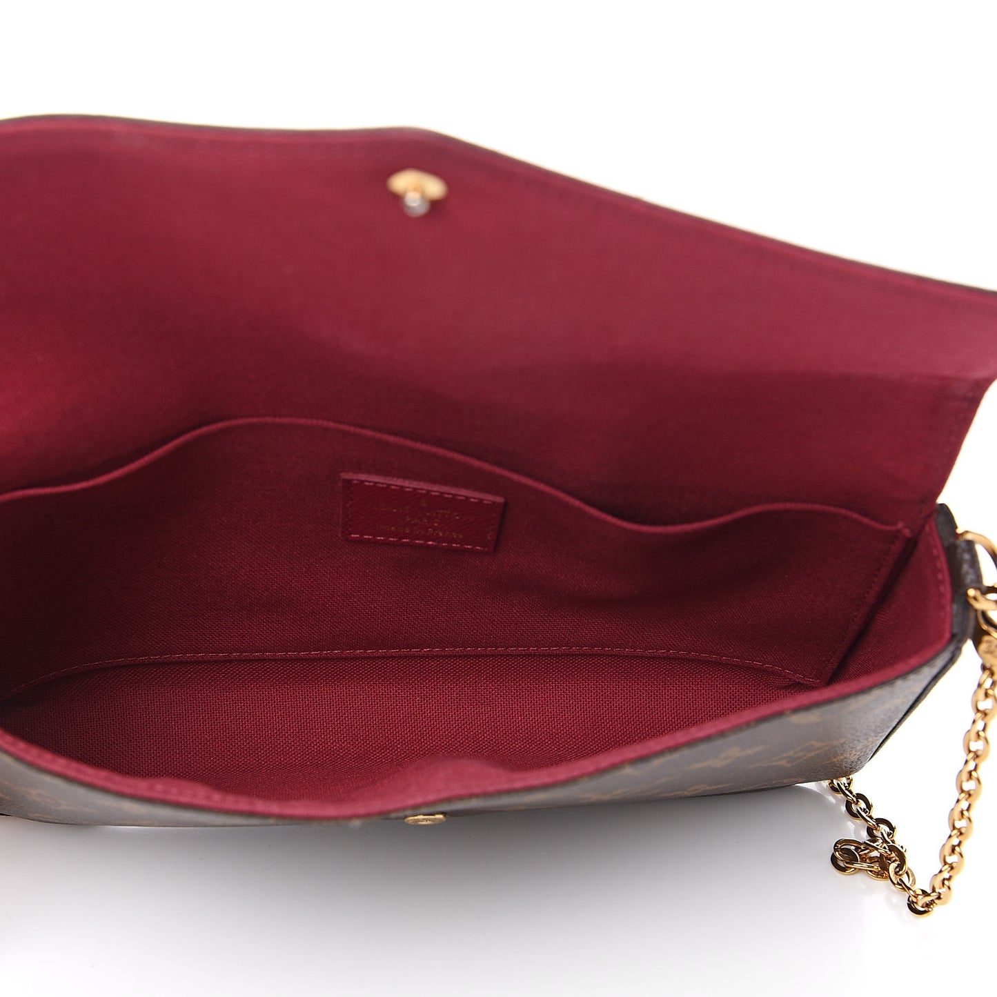 Monogram Pochette Felicie Chain Wallet Fuchsia