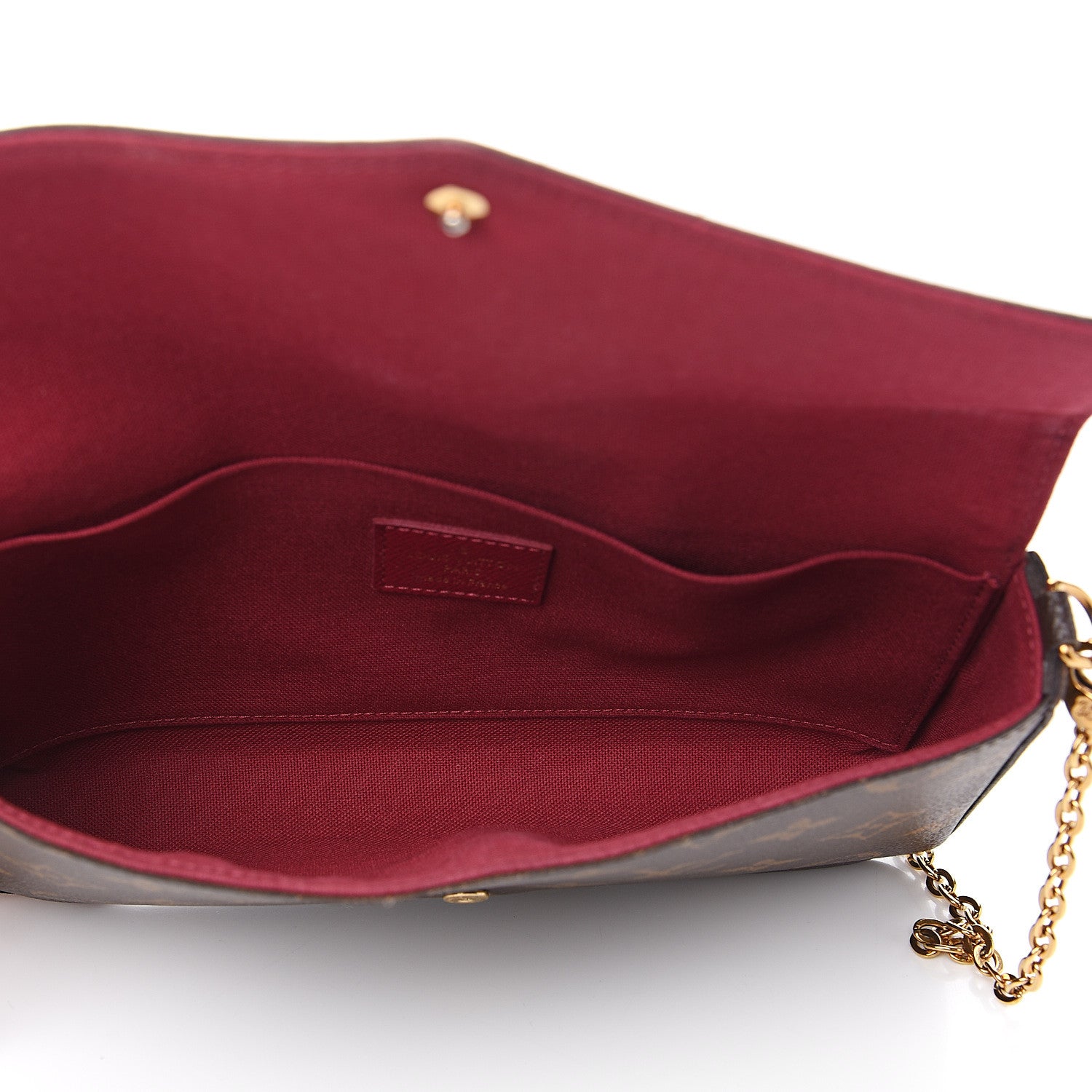 Louis Vuitton Monogram Pochette Felicie Chain Wallet Fuchsia 4 of 11