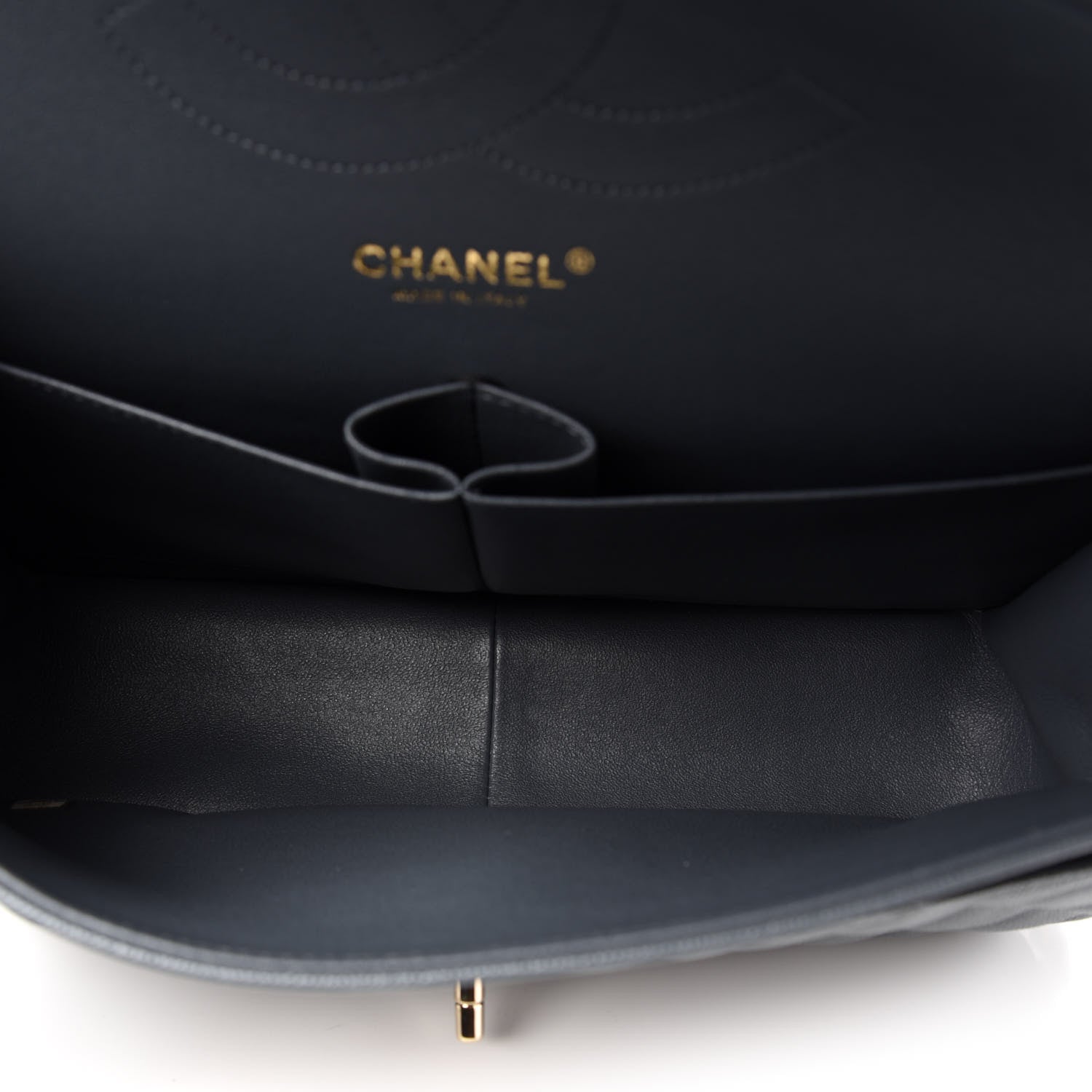 Chanel Caviar Quilted Jumbo Double Flap Dark Grey 5 of 11