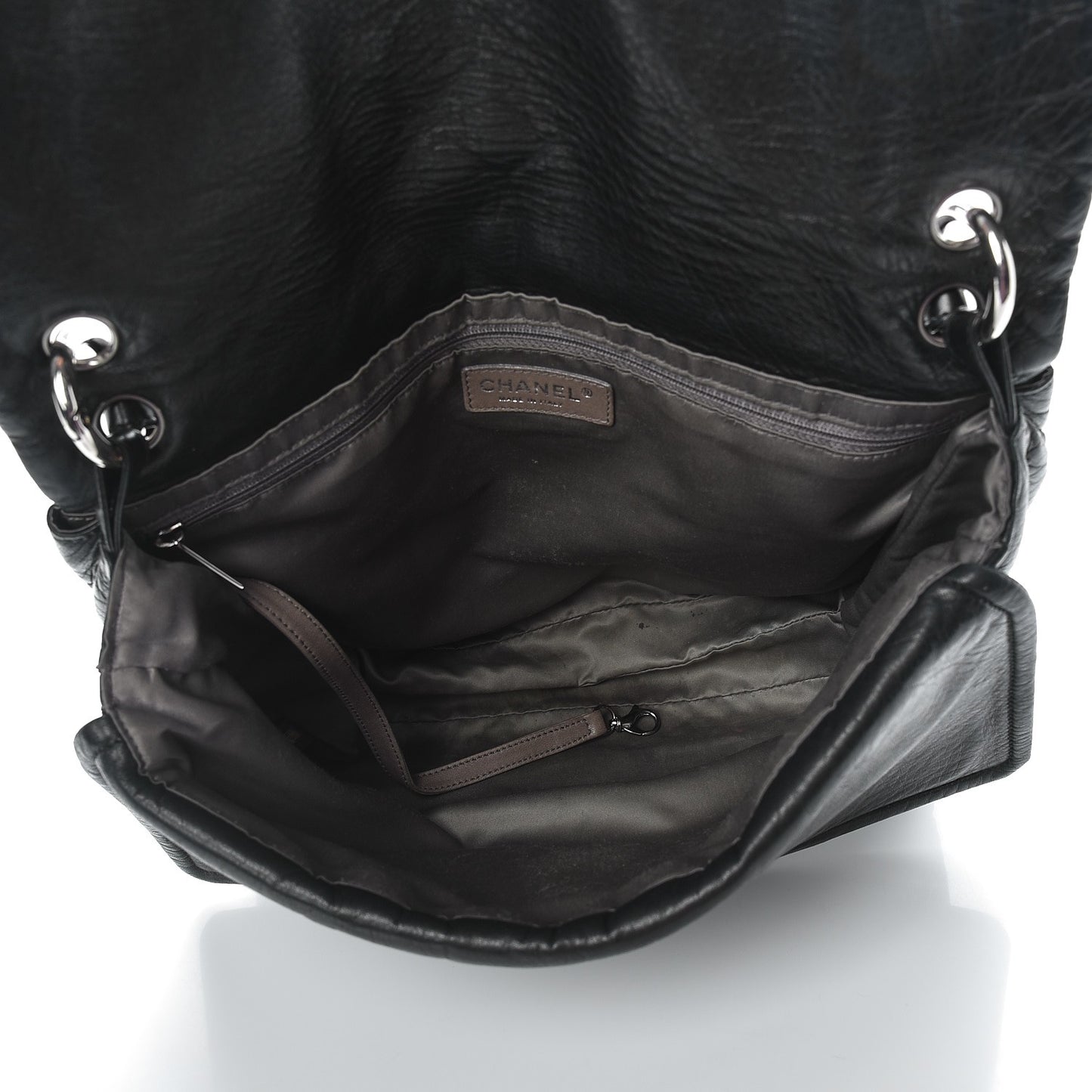 Lambskin Quilted Padded Envelope Flap Black