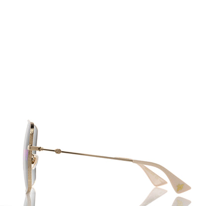 Gucci Metal Rectangular Guccify Frame Sunglasses GG0414S Gold 4 of 8