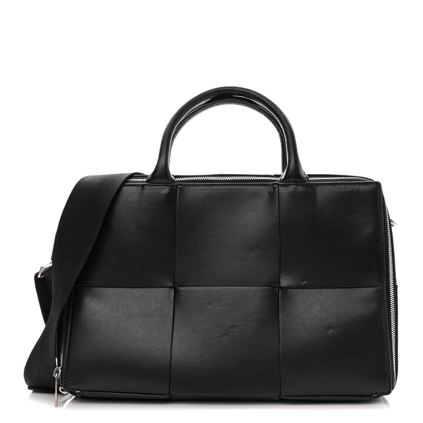 Calfskin Maxi Intrecciato Arco Briefcase Black
