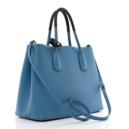 Prada Saffiano Cuir Bi-Color Medium Double Bag Mare Baltico 3 of 9