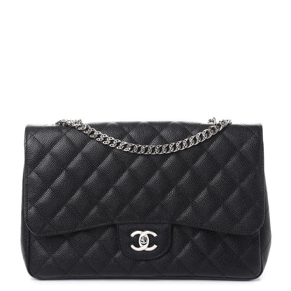 Chanel Caviar Quilted Jumbo Single Flap Bijoux Chain Black 1 of 9