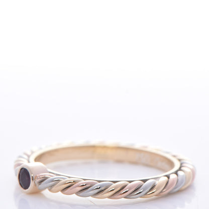 Cartier 18K Pink Yellow White Gold Ruby 2mm Cable Twist Ring 53 6.25 3 of 6