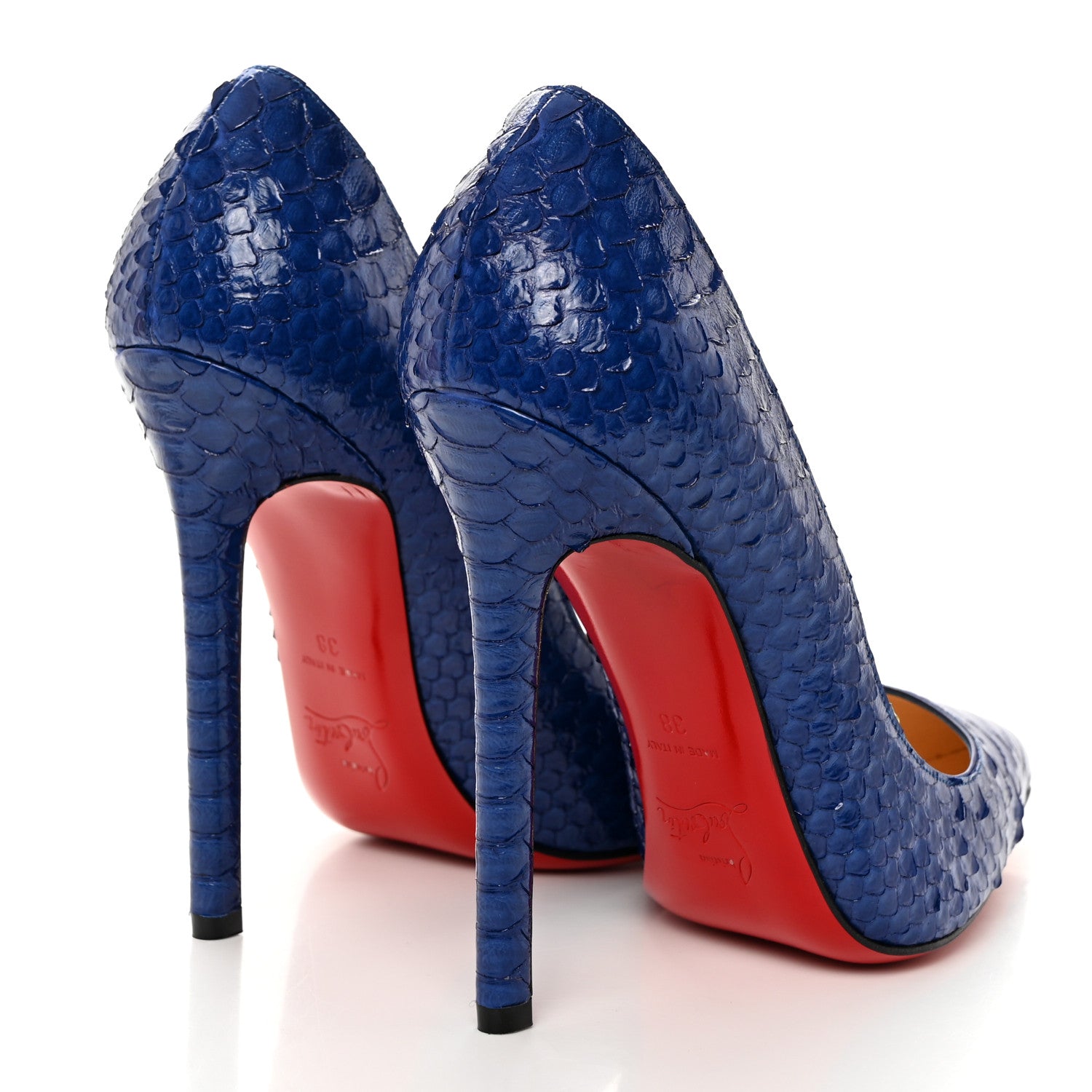 Christian Louboutin Snakeskin Pigalle 120 Pumps 38 Crystal 5 of 8