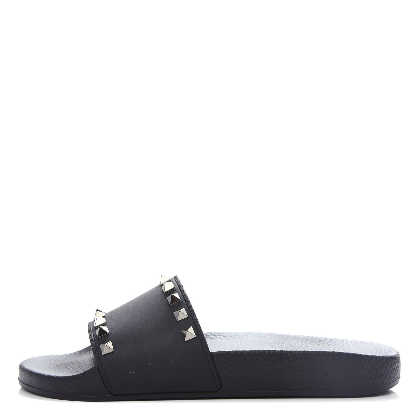 Rubber Rockstud Slide Sandals 38 Black