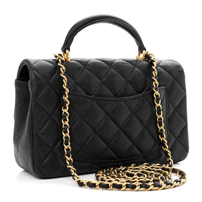 Chanel Caviar Quilted Mini Top Handle Rectangular Flap Black 3 of 10
