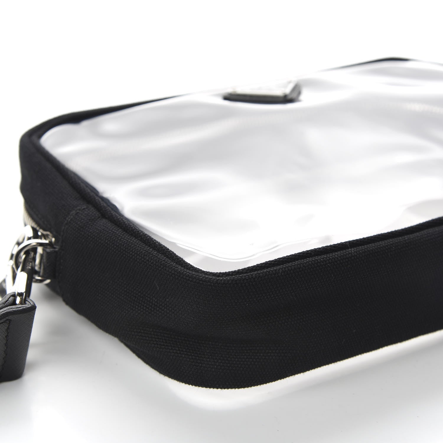 Prada Canvas Plexiglass Wristlet Black 5 of 7