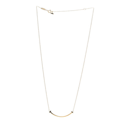 Tiffany 18K Yellow Gold Small T Smile Pendant Necklace 3 of 5