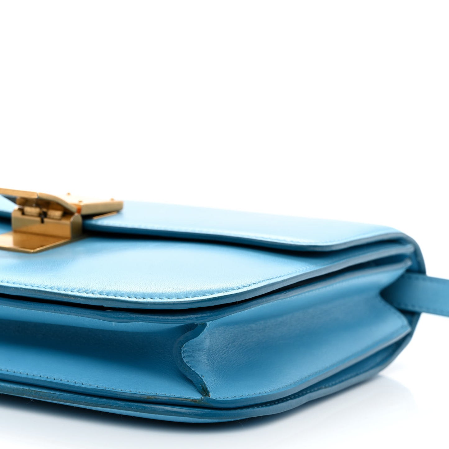 Box Calfskin Medium Classic Box Flap Bag Blue