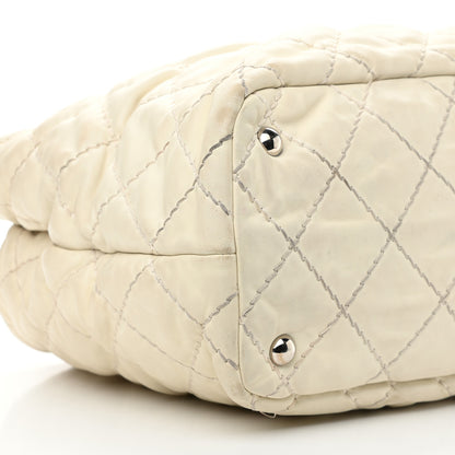 Chanel Calfskin Contrast Stitch Tote Beige 9 of 17