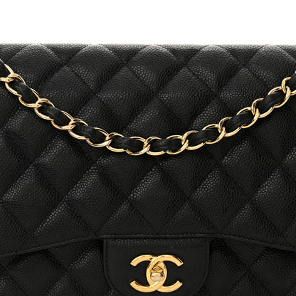 Chanel Caviar Quilted Jumbo Double Flap Black 8 of 17