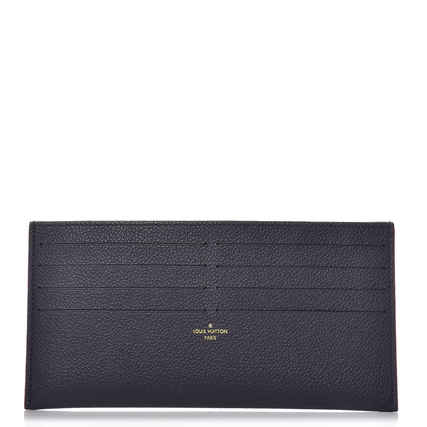 Calfskin Felicie Chain Wallet Card Holder Insert Marine Rouge