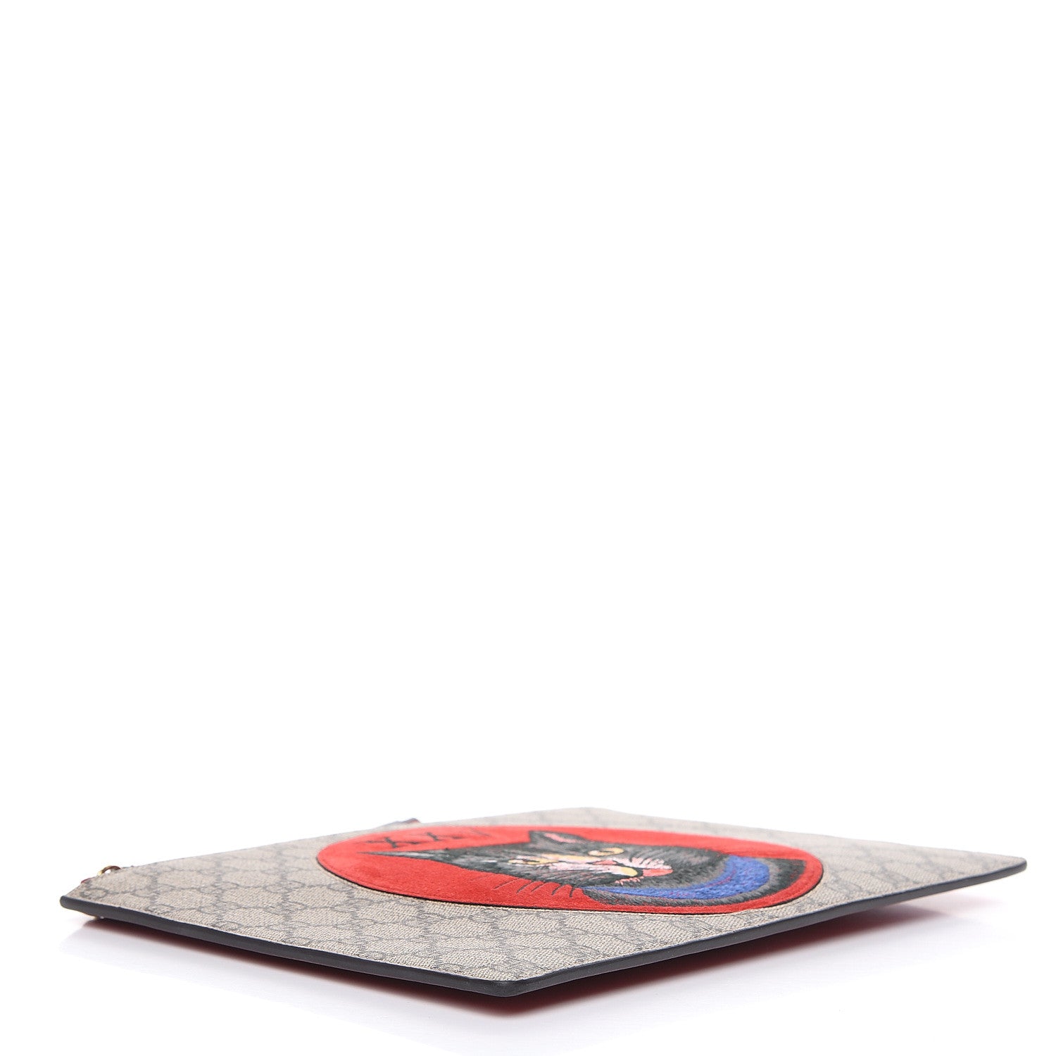 Gucci GG Supreme Monogram Mystic Cat Large Zip Pouch Red 4 of 10