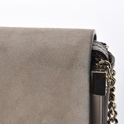 Chloe Suede Calfskin Small Faye Shoulder Bag Motty Grey 16 of 17