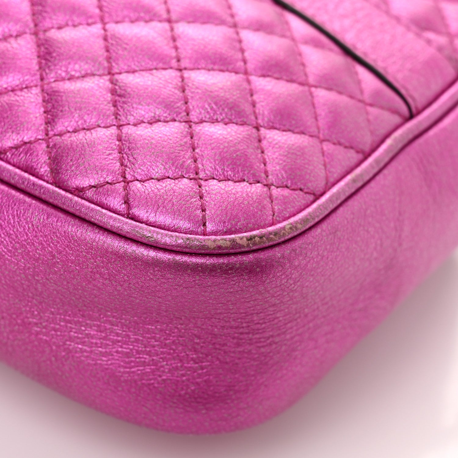 Gucci Laminated Nappa Trapuntata Small Zumi Shoulder Bag Fuxia 10 of 15