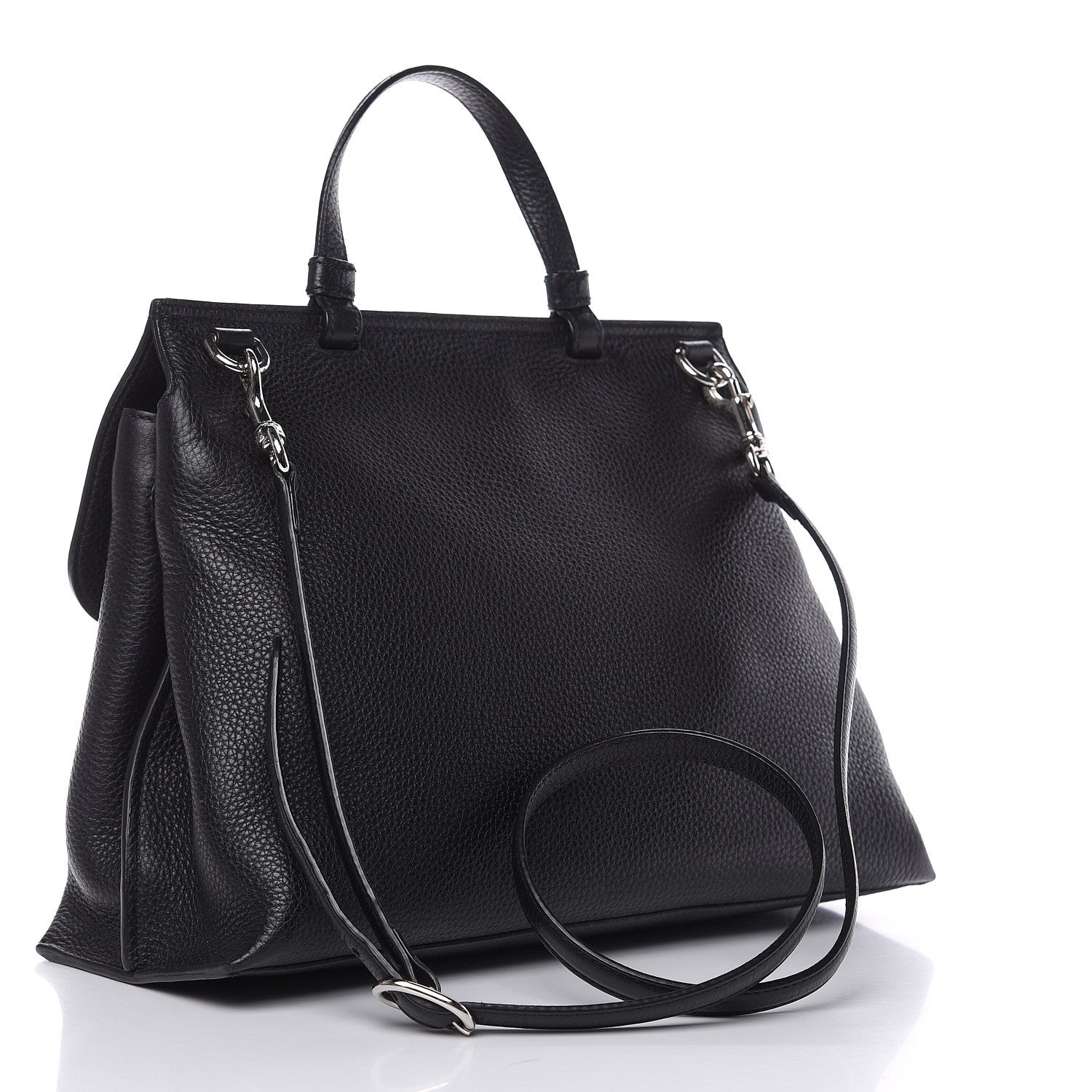 Gucci Cellarius Calfskin Medium Bamboo Daily Top Handle Bag Black 3 of 8