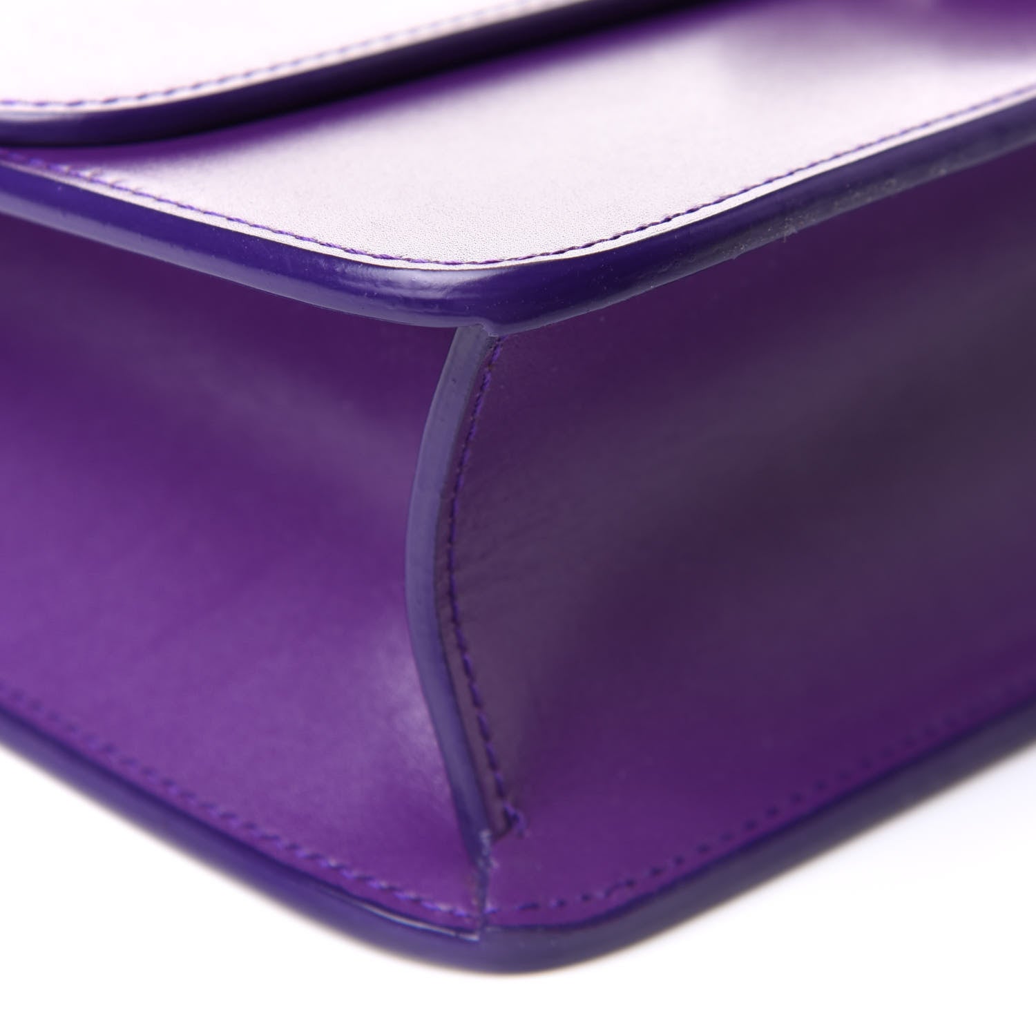 Saint Laurent Smooth Calfskin Carre Satchel Purple 6 of 12