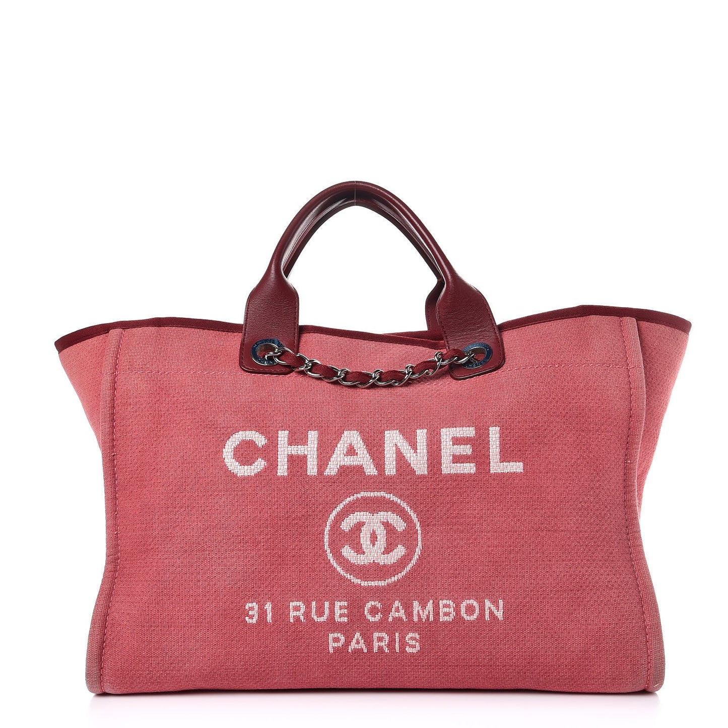 Canvas Large Deauville Tote Red