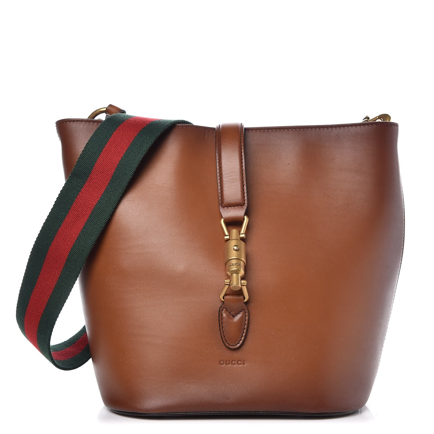 Gucci Soft Leather Small Jackie Bucket Bag Brown 1 of 8