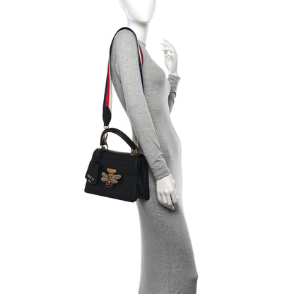 Gucci Calfskin Sylvie Web Small Queen Margaret Top Handle Bag Black 2 of 13