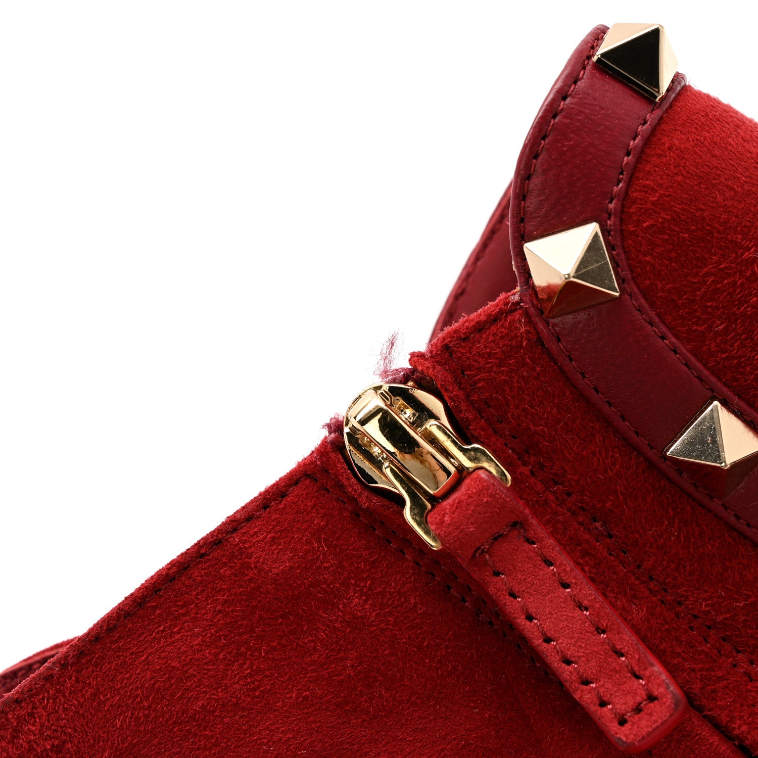 Valentino Garavani Suede Rockstud 85mm Ankle Booties 39.5 Rubino 10 of 12
