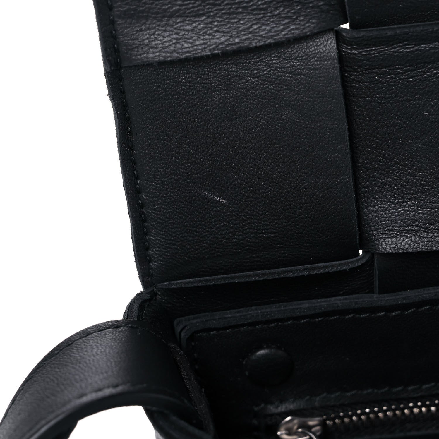 Bottega Veneta Lambskin Maxi Intrecciato Cassette Crossbody Bag Black 13 of 15