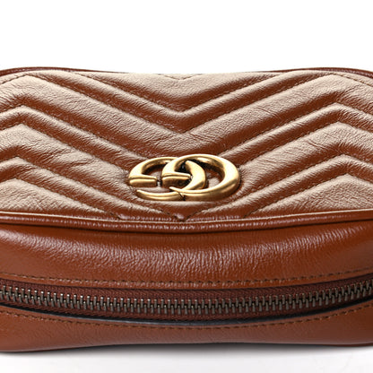 Gucci Glazed Calfskin Matelasse Diagonal Mini GG Marmont Chain Shoulder Bag Cuir 5 of 5