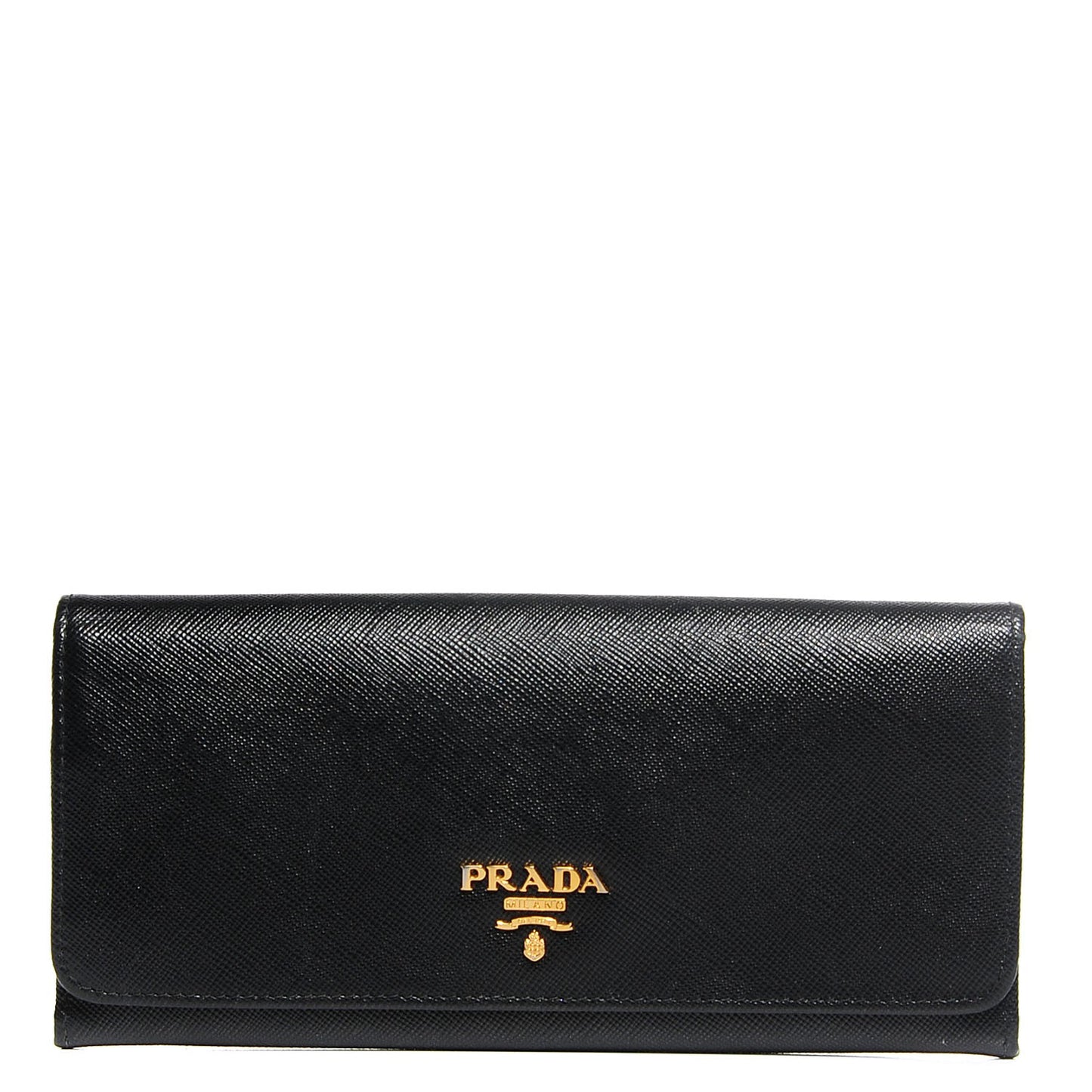 Saffiano Metal Continental Flap Wallet Nero Black