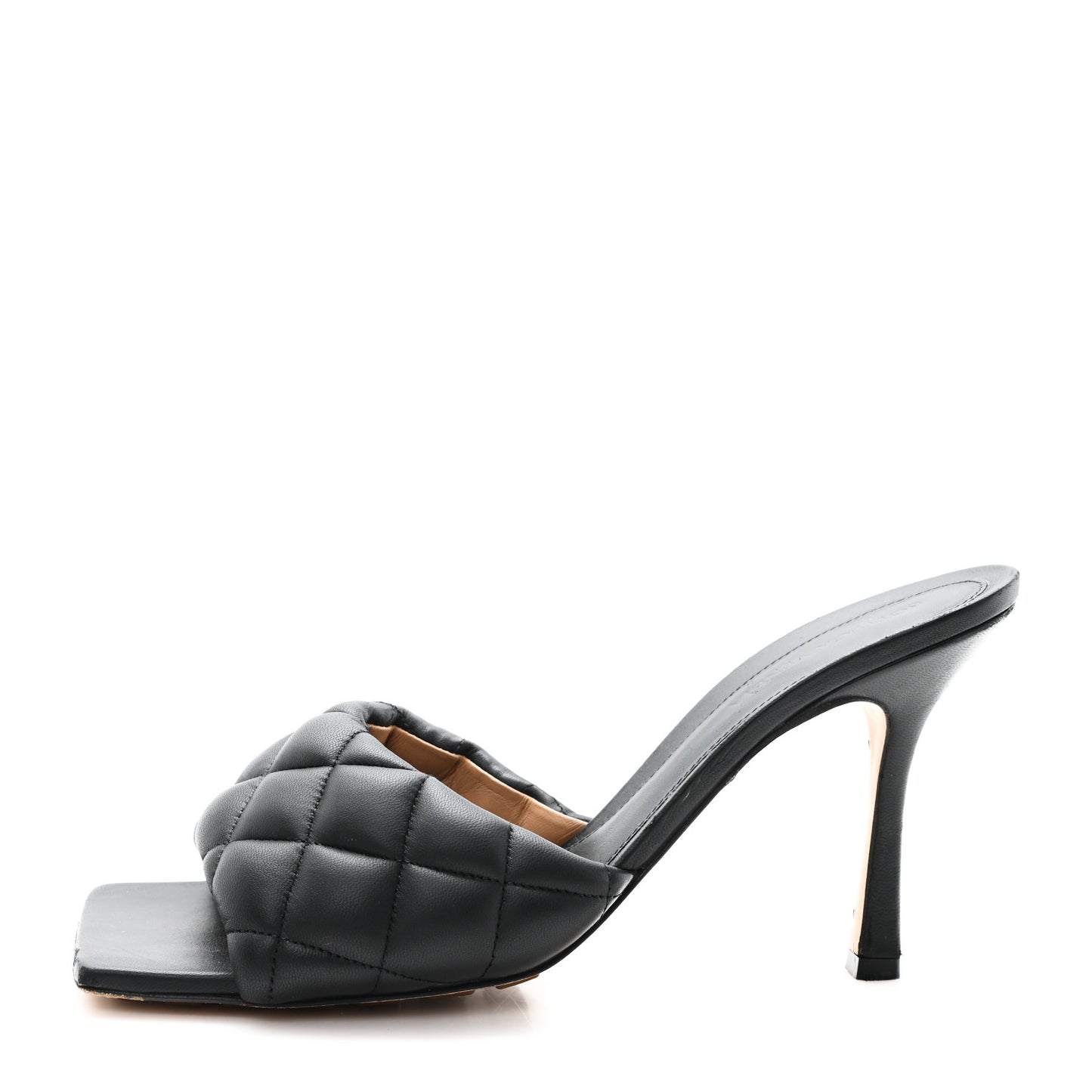 Nappa Matelasse Padded Mule Sandals 39.5 Black
