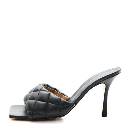 Bottega Veneta Nappa Matelasse Padded Mule Sandals 39.5 Black 1 of 8