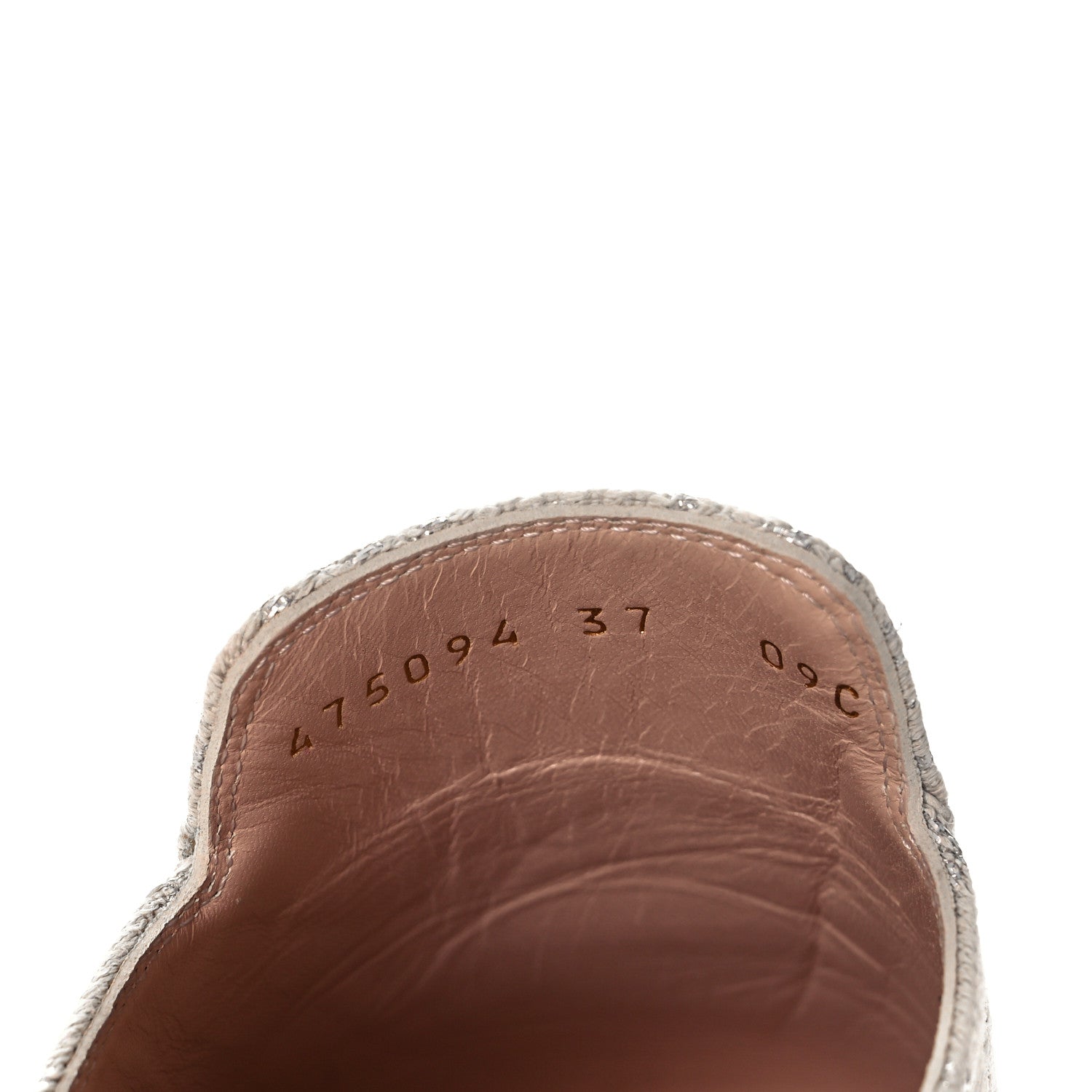 Gucci Canvas Lame GG Monogram Womens Princetown Slippers 37 Gardenia Silver 7 of 12