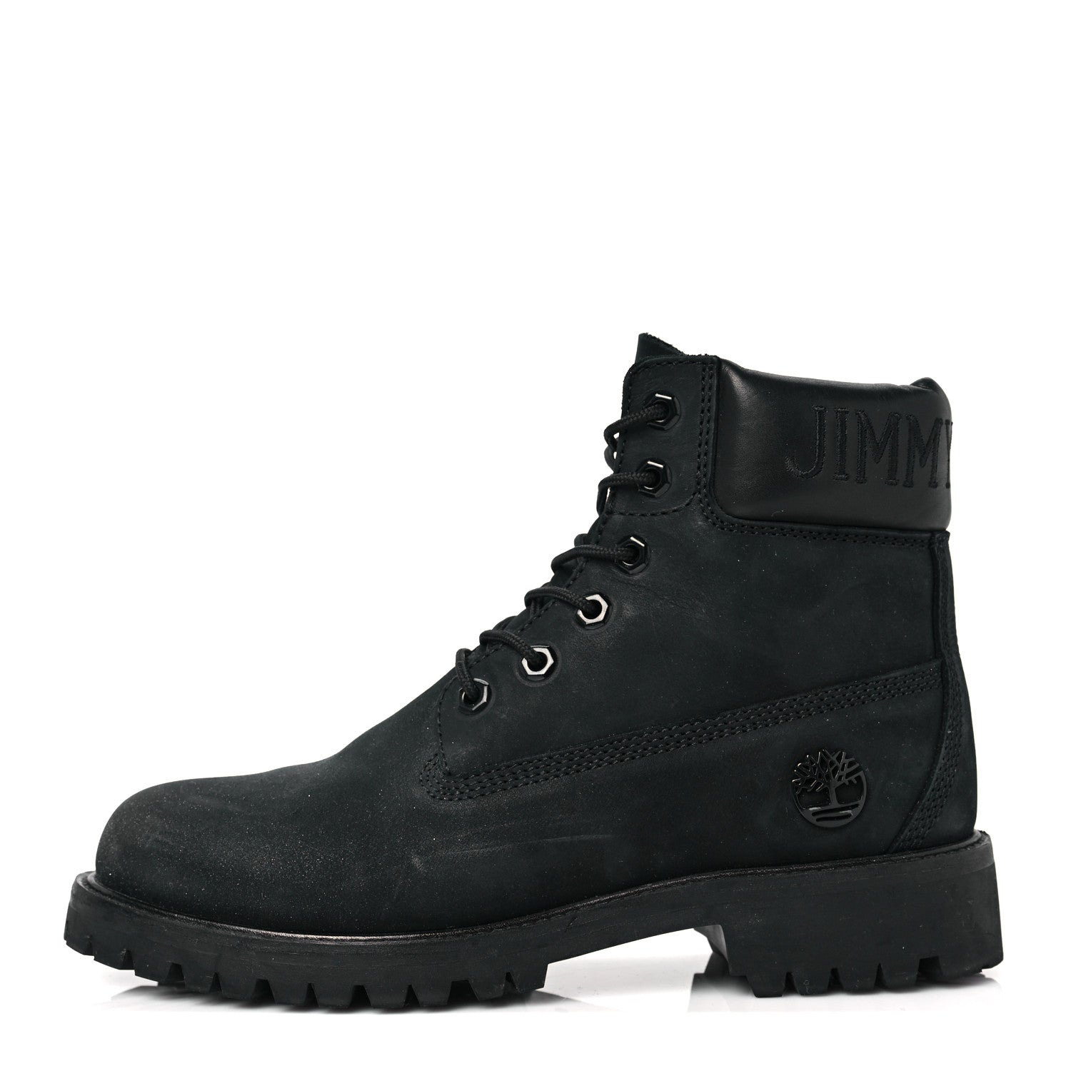 Jimmy Choo X TIMBERLAND Nubuck Glitter Womens Ankle Boots 8.5 Black Gunmetal 1 of 7