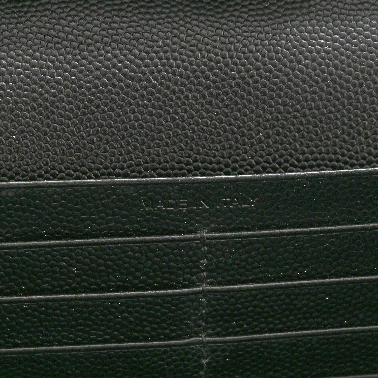 Saint Laurent Grain De Poudre Matelasse Chevron Monogram Monochrome Chain Wallet Black 6 of 10
