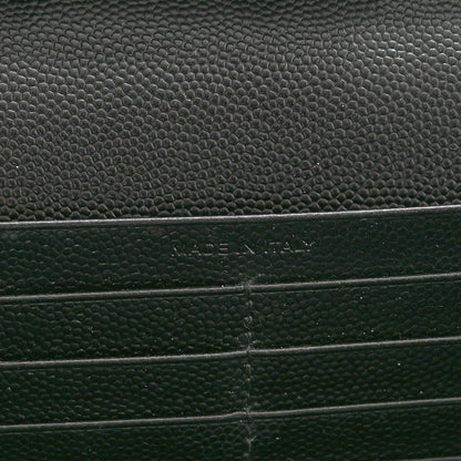 Saint Laurent Grain De Poudre Matelasse Chevron Monogram Monochrome Chain Wallet Black 6 of 10