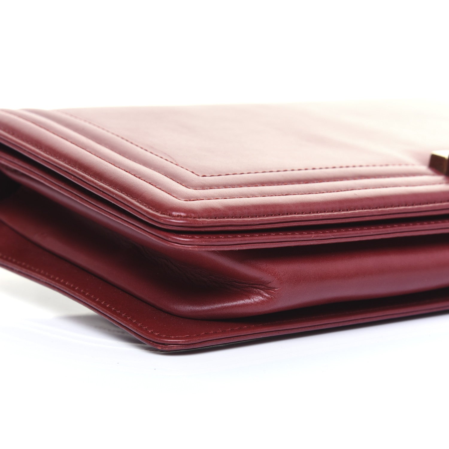 Chanel Glazed Calfskin Boy Flap Clutch Red 6 of 17