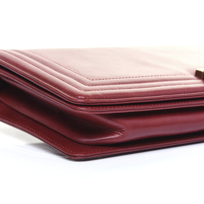 Chanel Glazed Calfskin Boy Flap Clutch Red 6 of 17