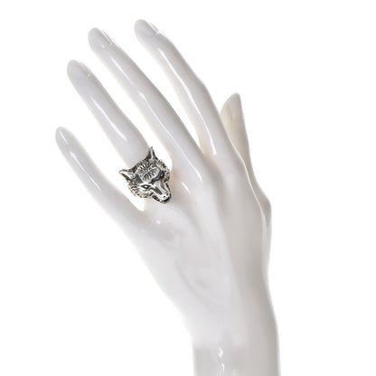 Gucci Sterling Silver Anger Forest Wolf Head Ring 52 6. 2 of 10