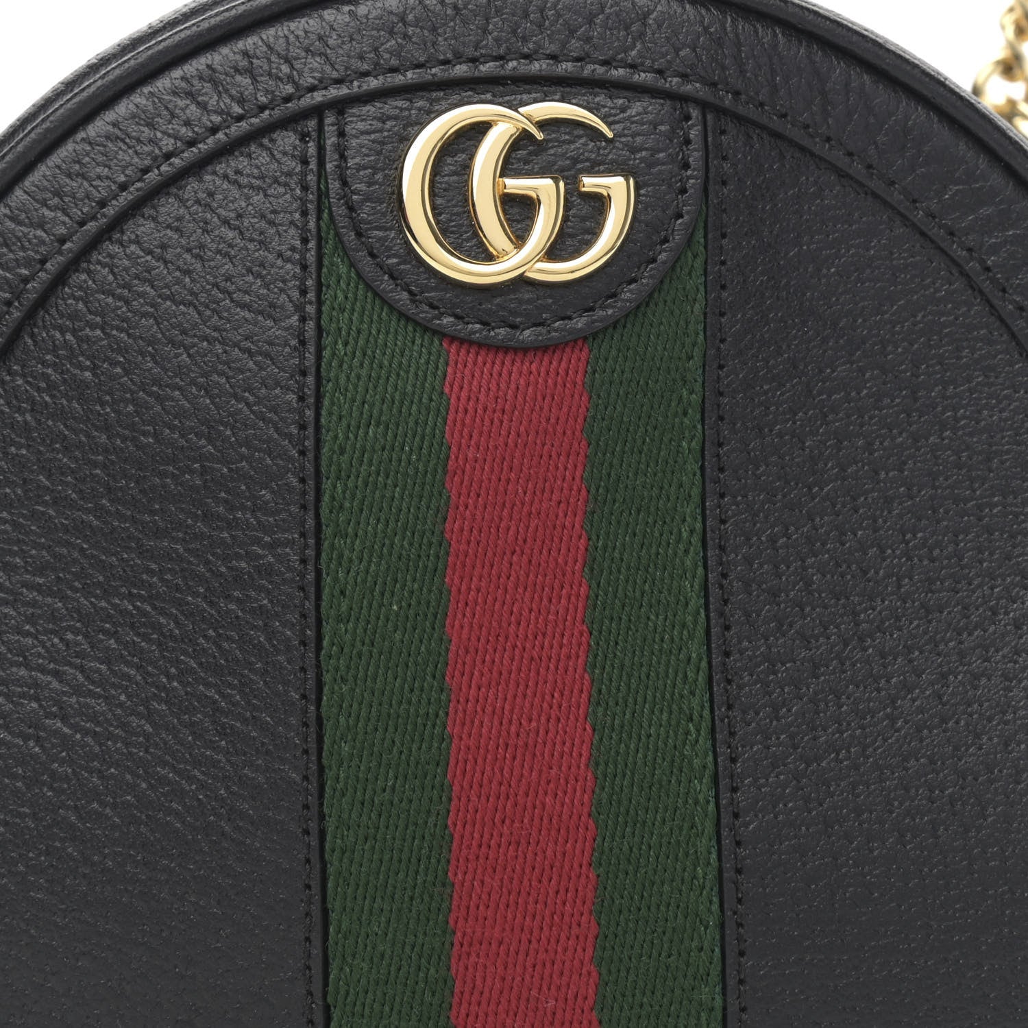 Gucci Grained Calfskin Web Mini Ophidia Round Backpack Black 8 of 11