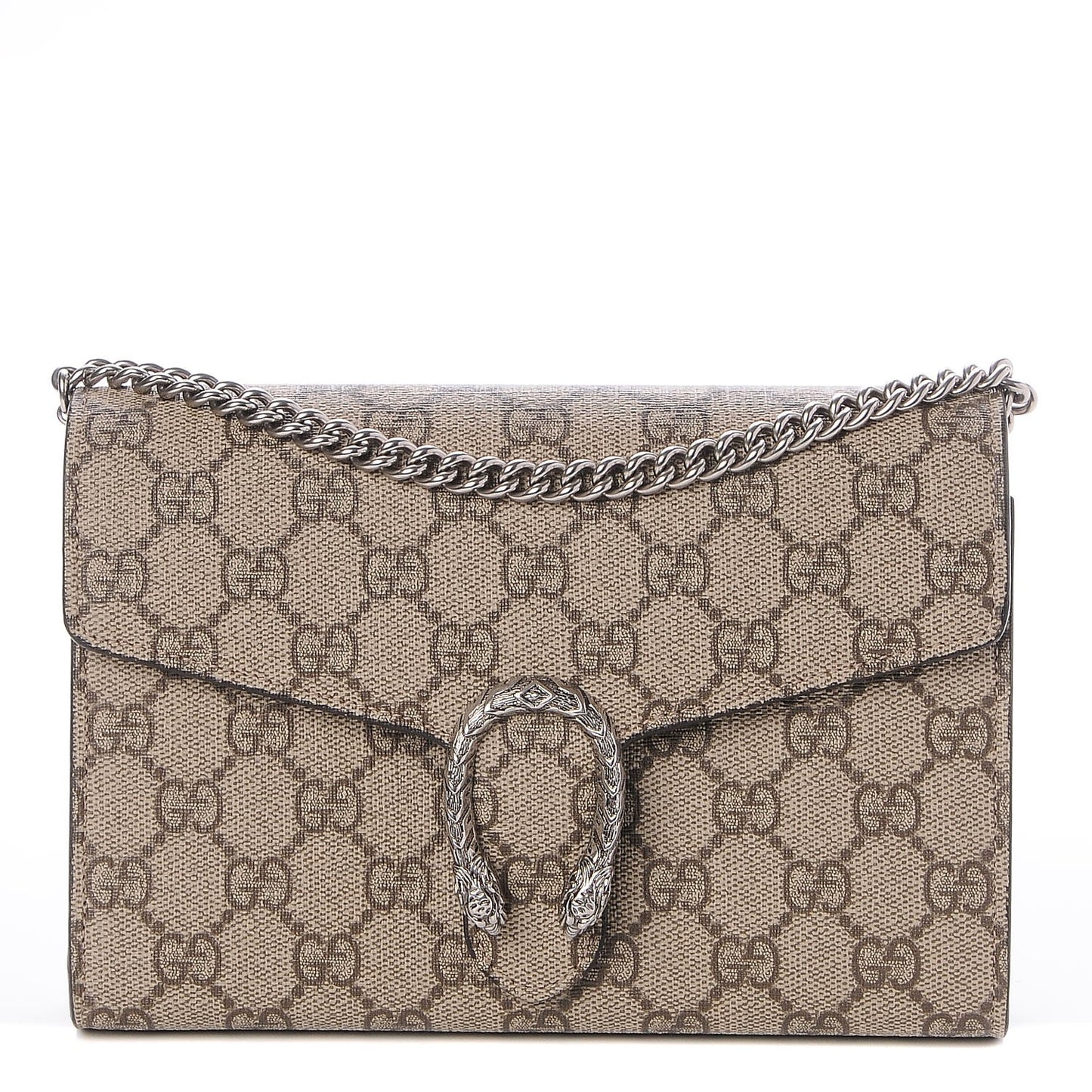 GG Supreme Monogram Mini Dionysus Chain Wallet Beige Taupe
