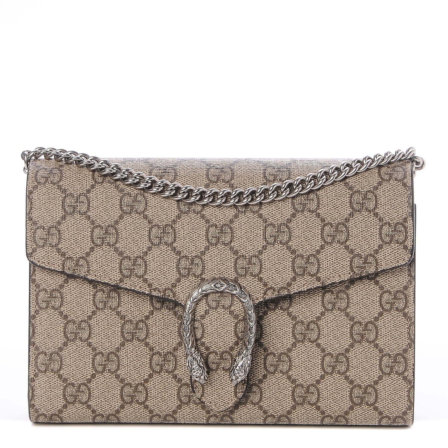 Gucci GG Supreme Monogram Mini Dionysus Chain Wallet Beige Taupe 1 of 8