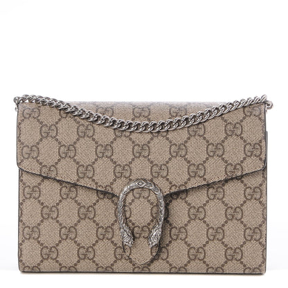 Gucci GG Supreme Monogram Mini Dionysus Chain Wallet Beige Taupe 1 of 8
