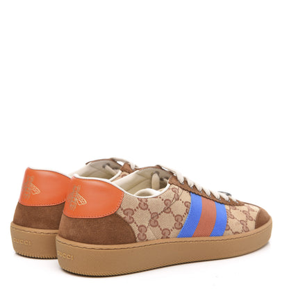 Gucci GG Monogram Suede Web Mens G74 Sneakers 9.5 Beige Ruggine Cuir 4 of 10