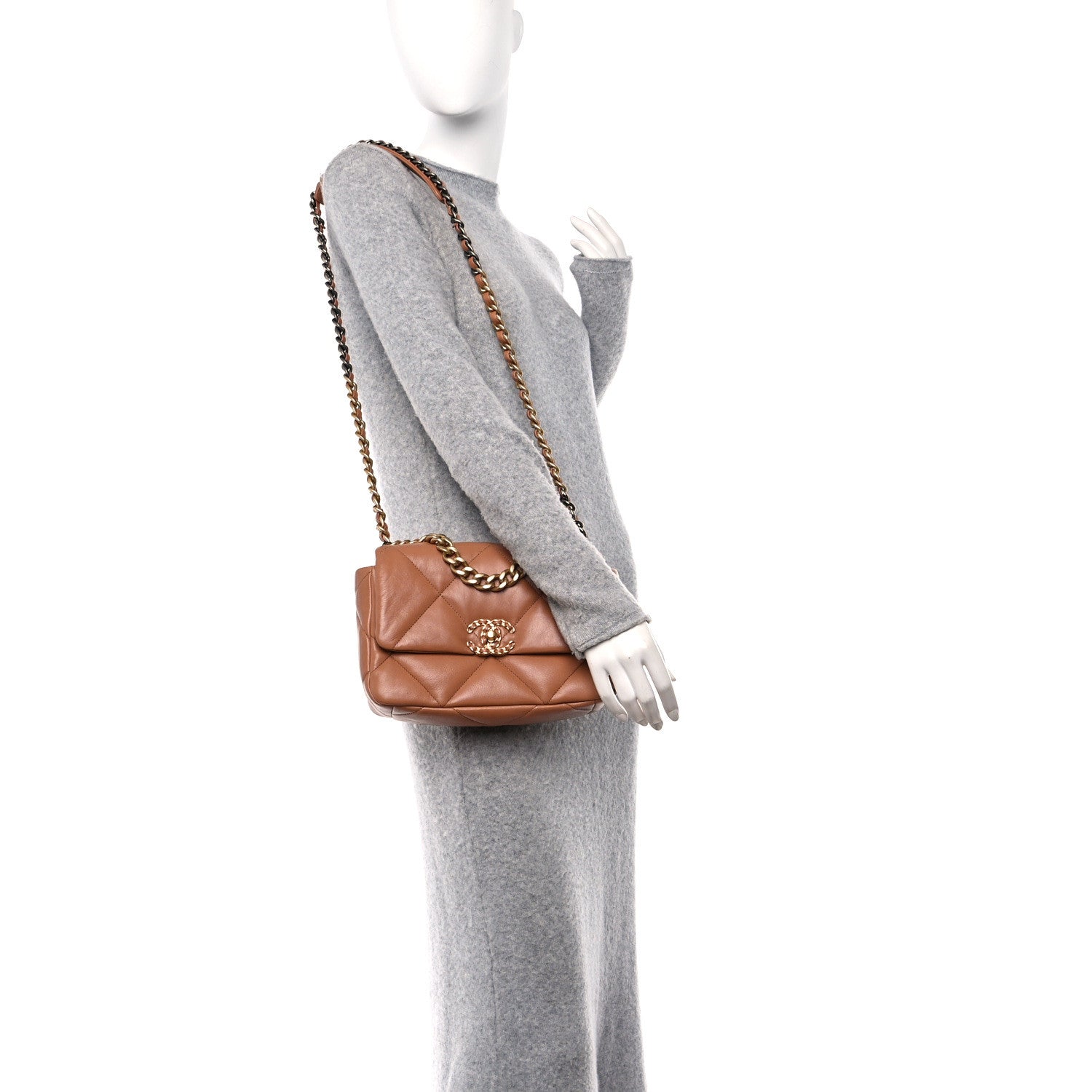 Chanel Lambskin Quilted Medium Chanel 19 Flap Brown 2 of 11