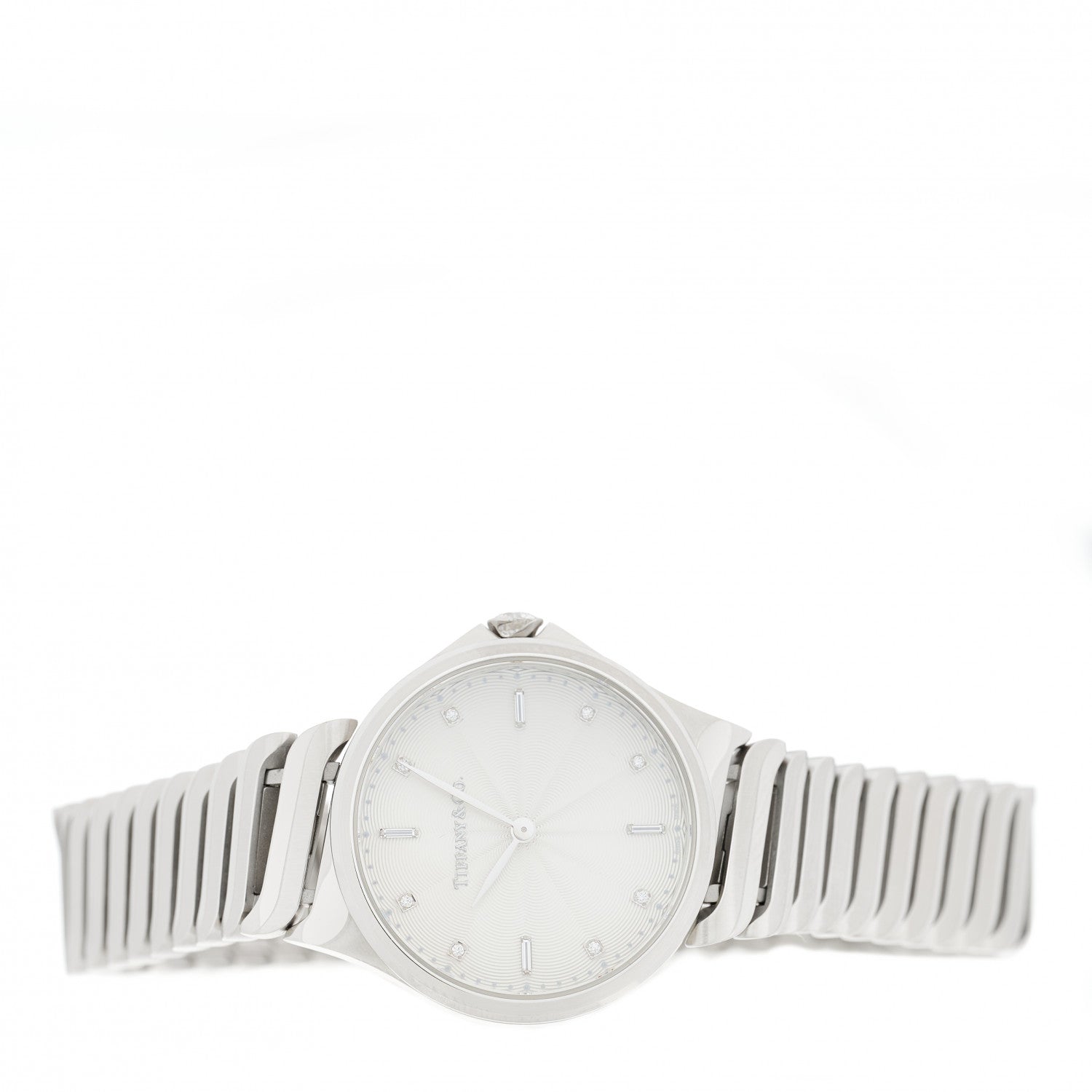 Tiffany Stainless Steel Diamond 28mm Metro 2-Hand Quartz Watch 2 of 5