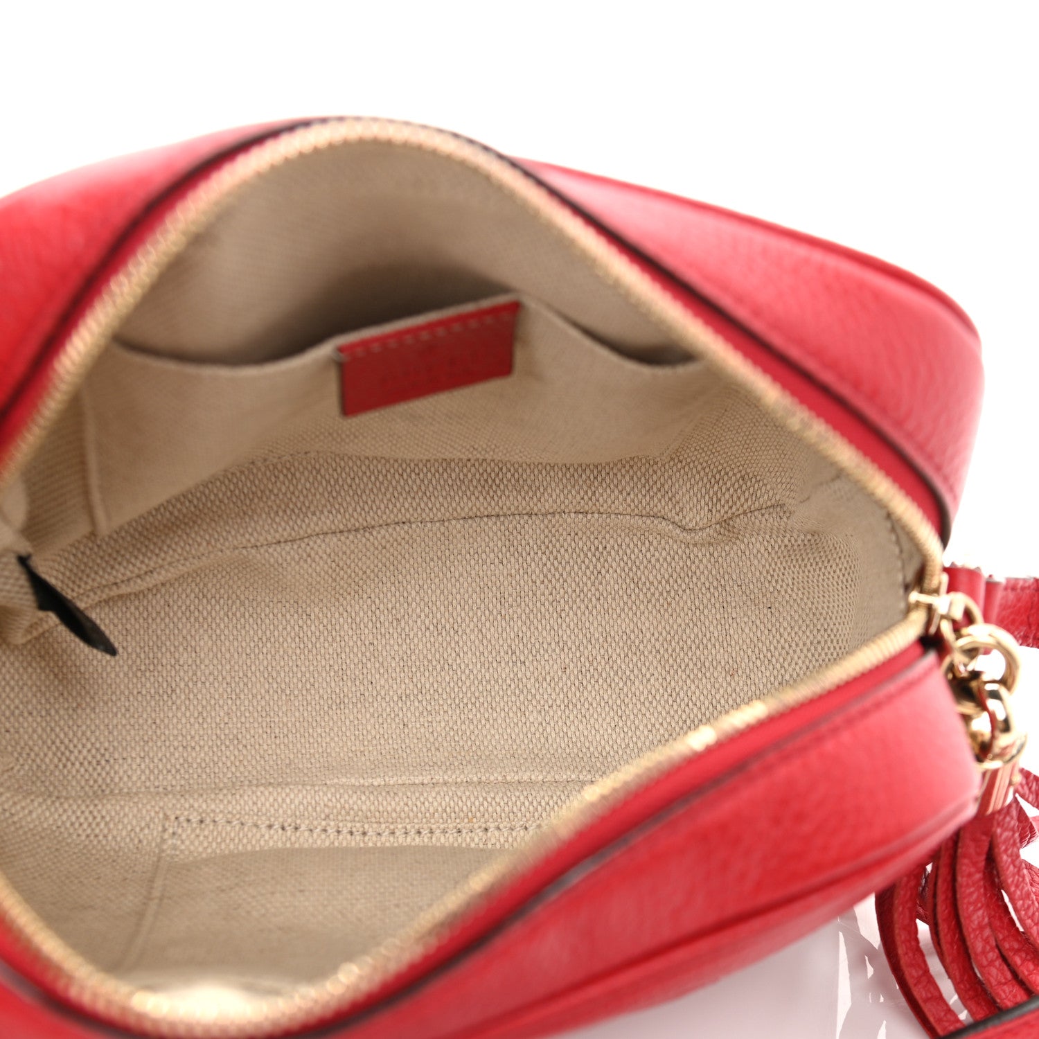 Gucci Pebbled Calfskin Small Soho Disco Bag Tabasco Red 5 of 11