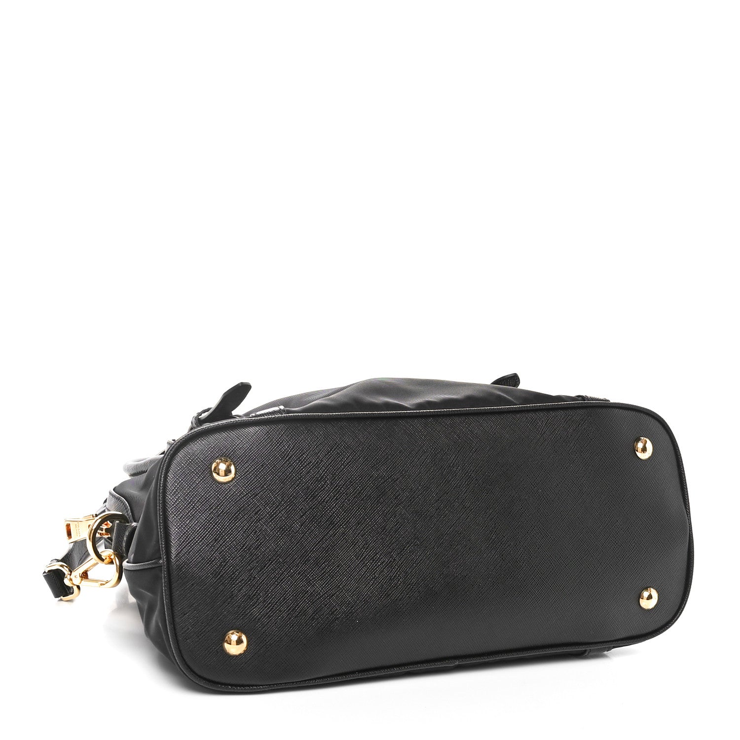 Prada Tessuto Nylon Saffiano Small Tote Black 4 of 9