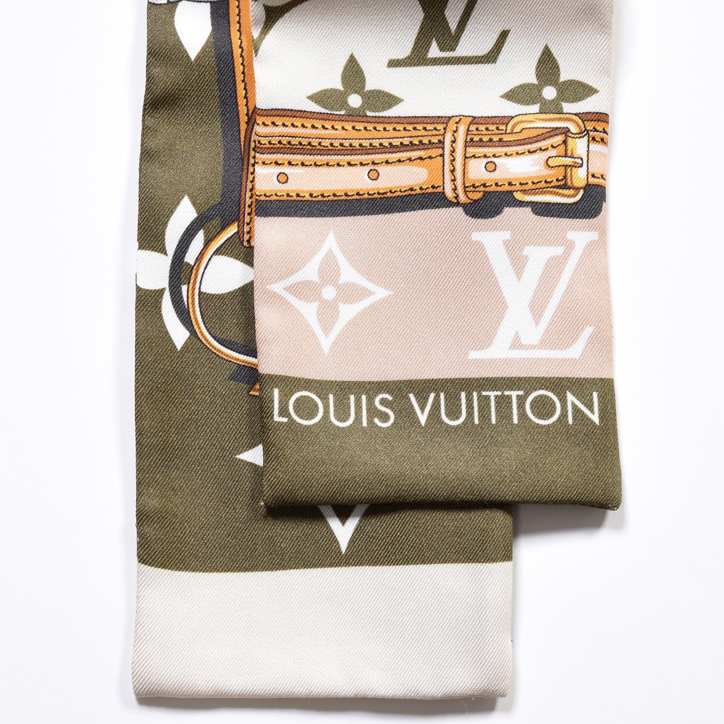 Silk Monogram Giant Confidential Bandeau Kaki