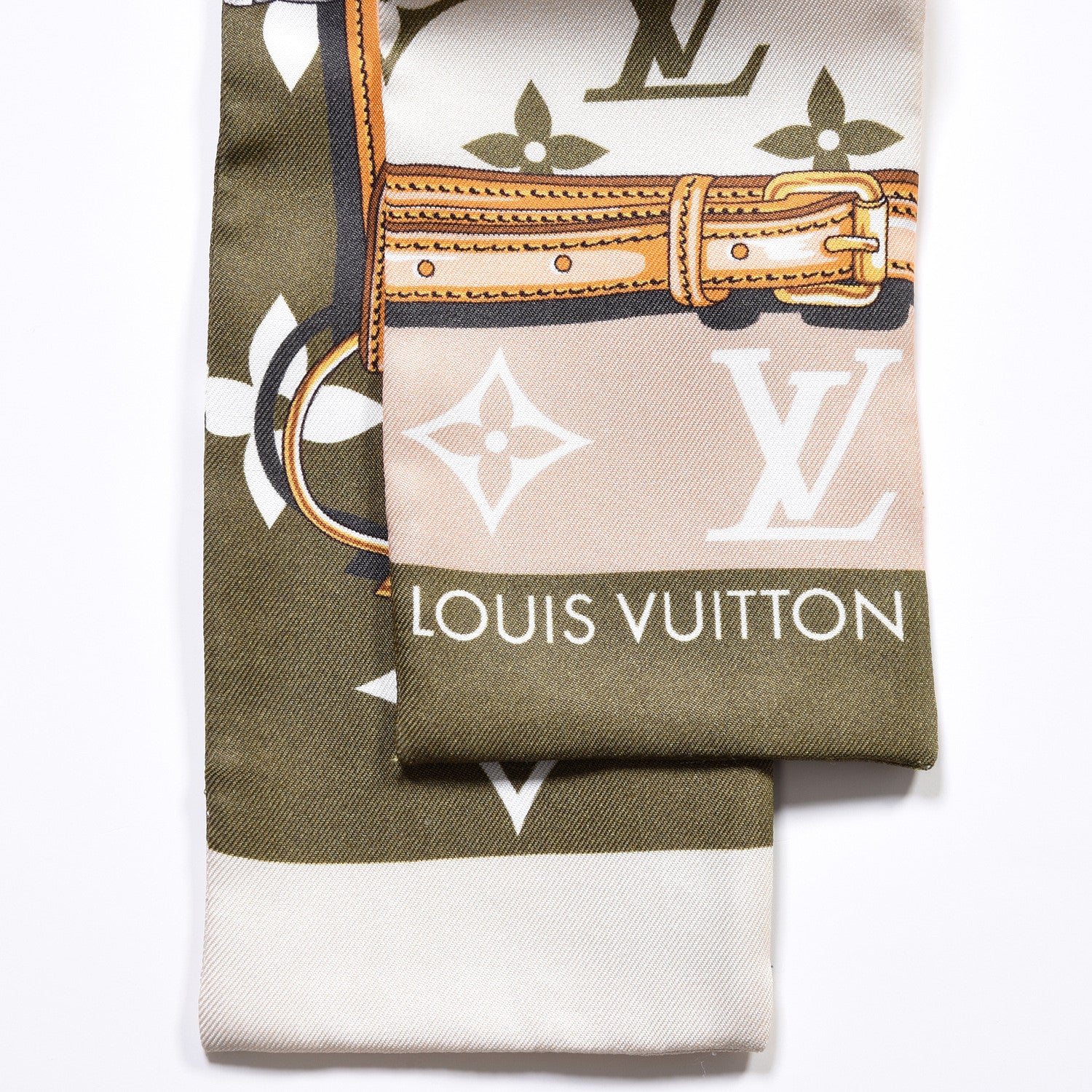 Louis Vuitton Silk Monogram Giant Confidential Bandeau Kaki 2 of 4
